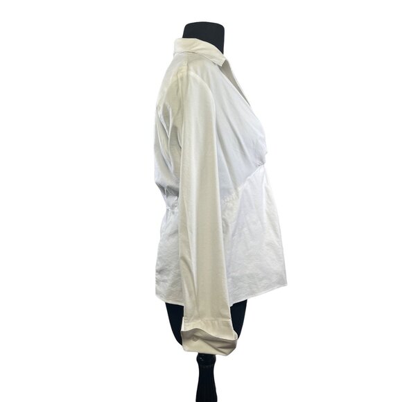 INC International Concepts Womens Size 14 Twist Front Blouse White - Picture 9 of 11